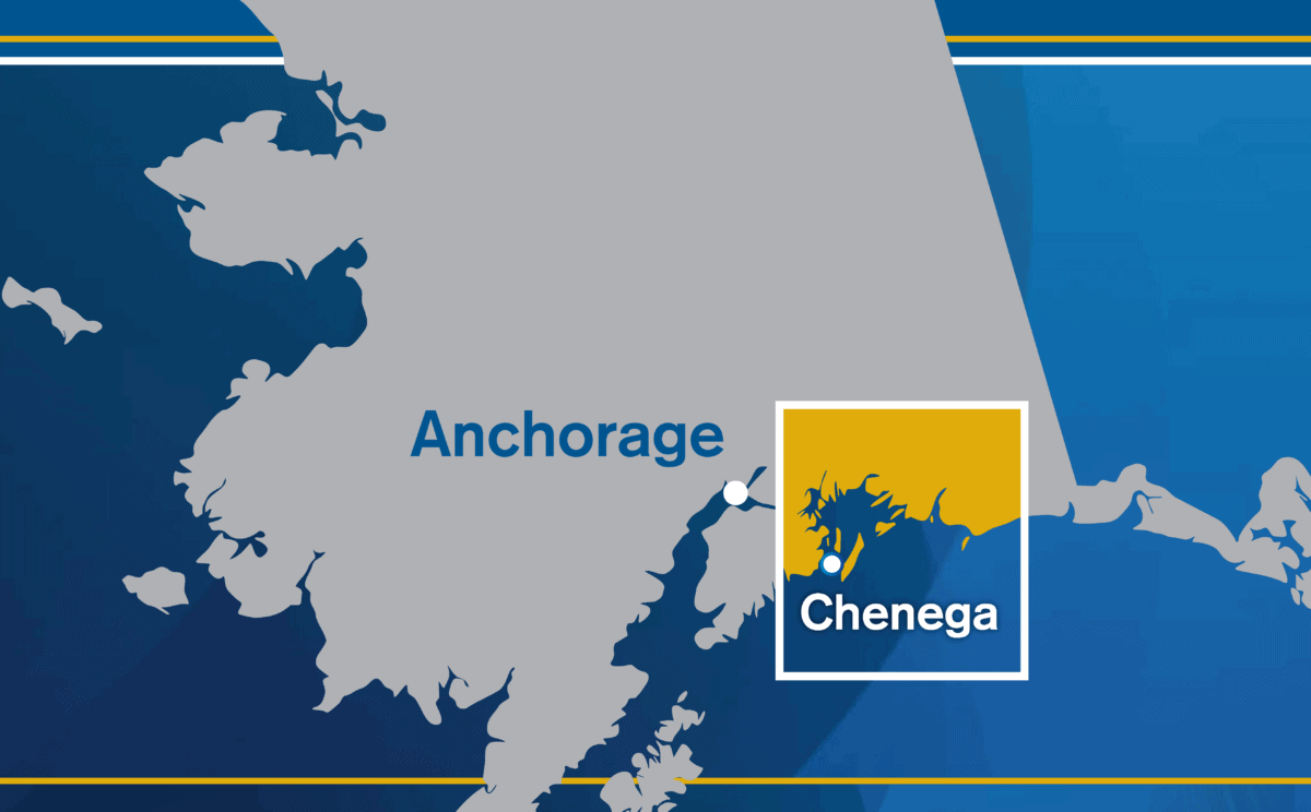 Map showing Anchorage and Chenega