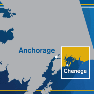 Map showing Anchorage and Chenega